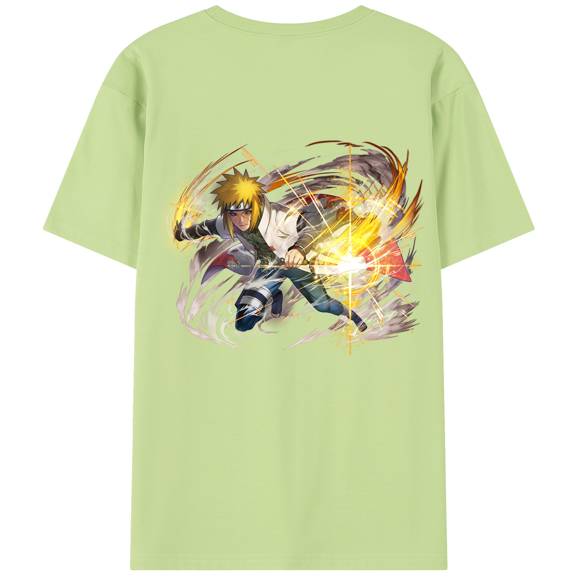 （画像用） NARUTO -ナルト- 波風 ミナト Namikaze Minato 綿100％半袖Tシャツ（背面プリント）